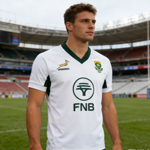 Street Fashion Logo - Zuid-Afrika Springboks Green Gold Rugby Jersey