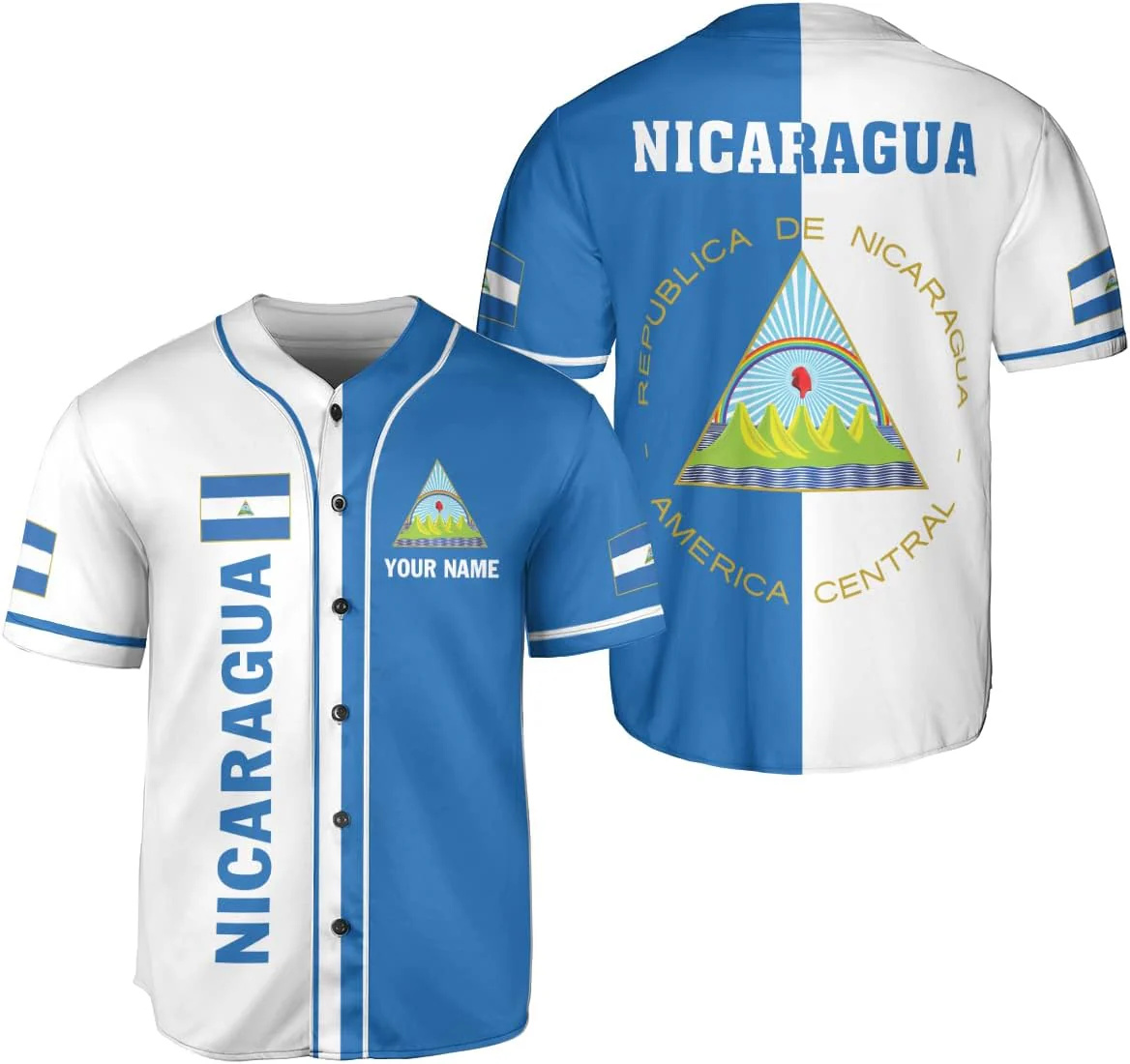 Street Fashion Jersey - Gepersonaliseerde naam Nicaragua ontwerppatronen 3D-geprint mode