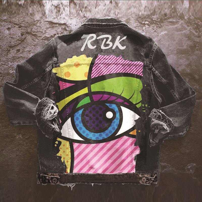 Street Fashion Graffiti - Dames Spijkerjack 2024 Lente En Herfst