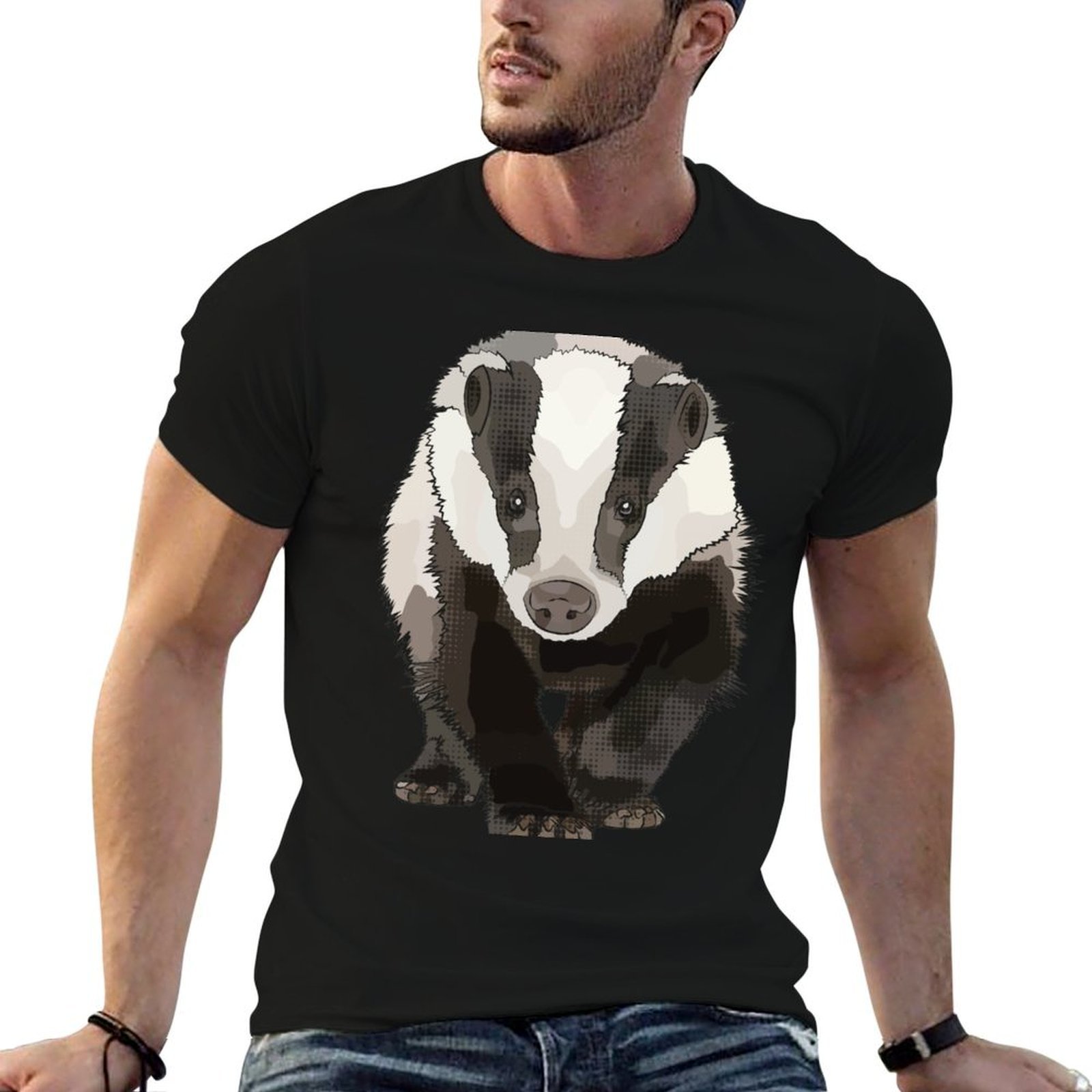 Street Fashion Com - Roze Badger door www.BeeFoxTree.com T-shirt Street