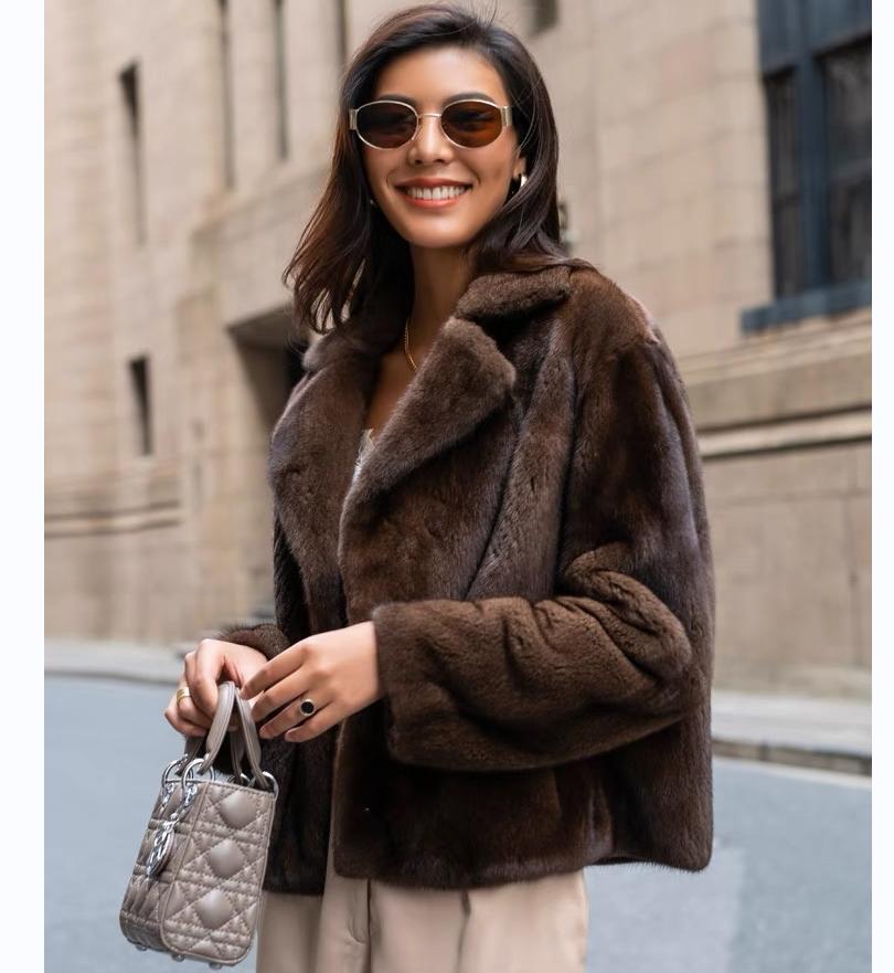 Street Fashion Logo - Dames 100% echt nertsbontjack Winterwarmte Mode