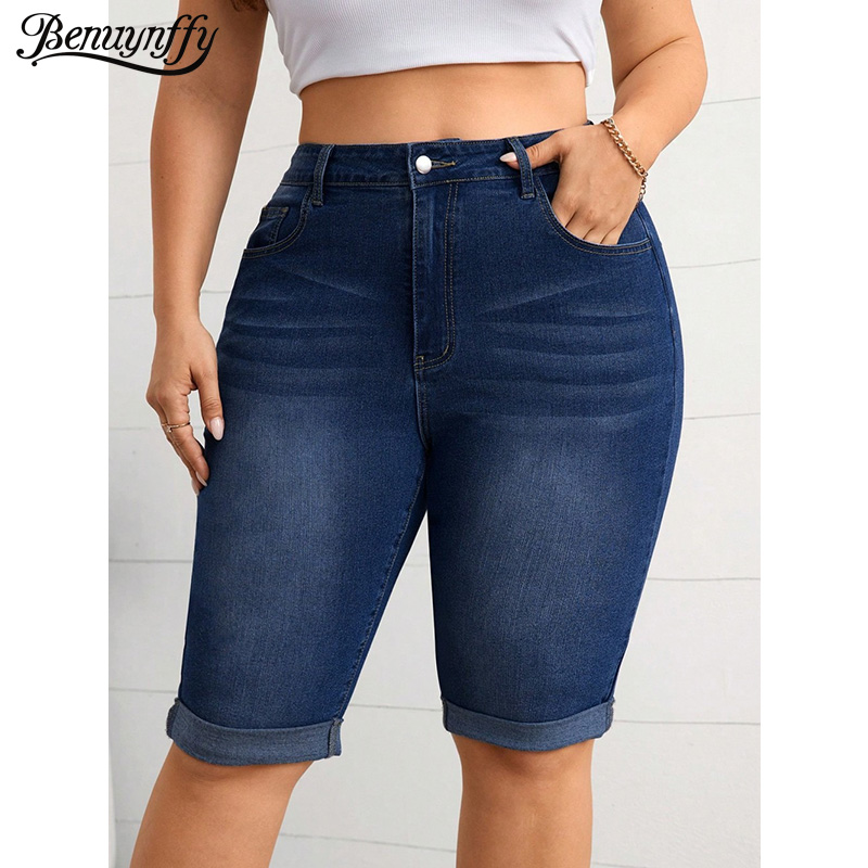 Street Fashion Plus Size - Benuynffy Plus Size Vintage Mid Waisted