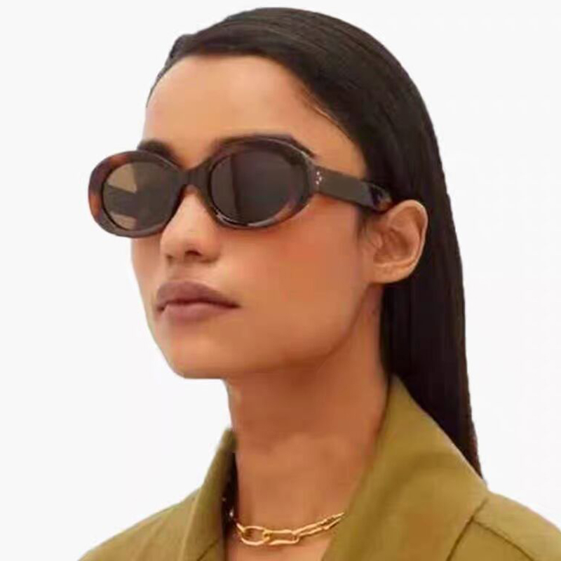 Street Fashion Photo - Veelzijdige mode zonnebril nieuwe ovale frame
