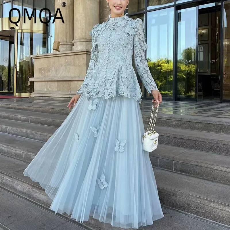 Mesh Top Layering - QMQA Mode Dames Elegante 2-delige set