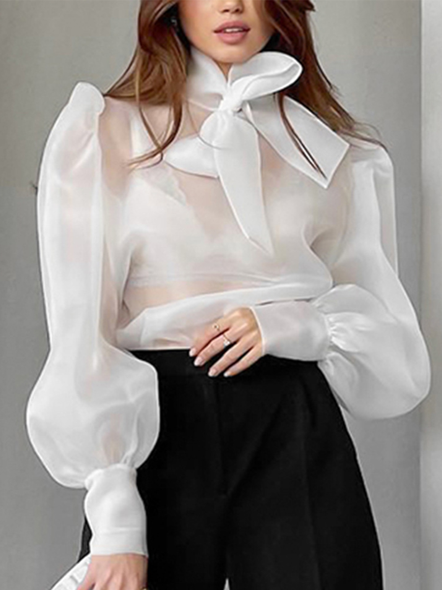 Mesh Top Layering - Nieuwe Elegante Mesh Transparante Blouse Vrouwen