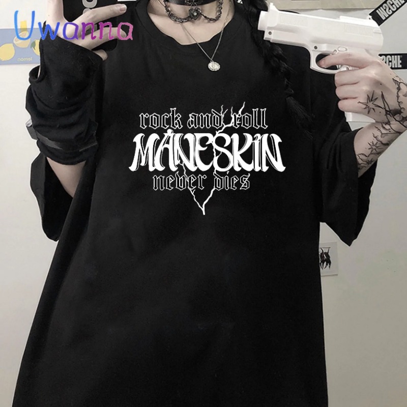 Street Fashion Asian - Oversized T-Shirt Grafische Maneskin Street Fashion
