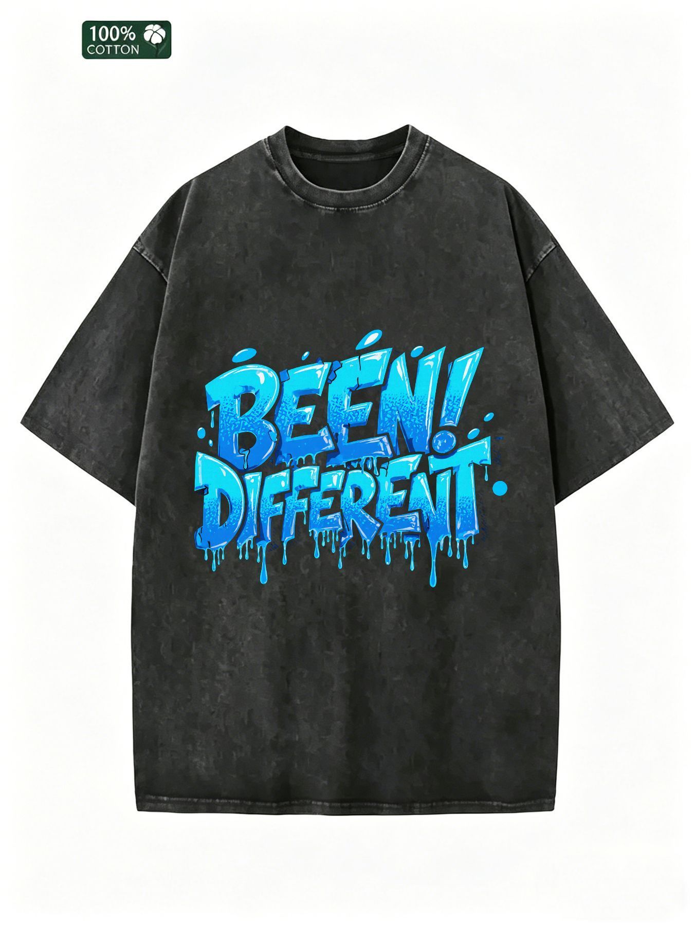 Street Fashion Graffiti - Oversized acid-washed T-shirt voor heren met