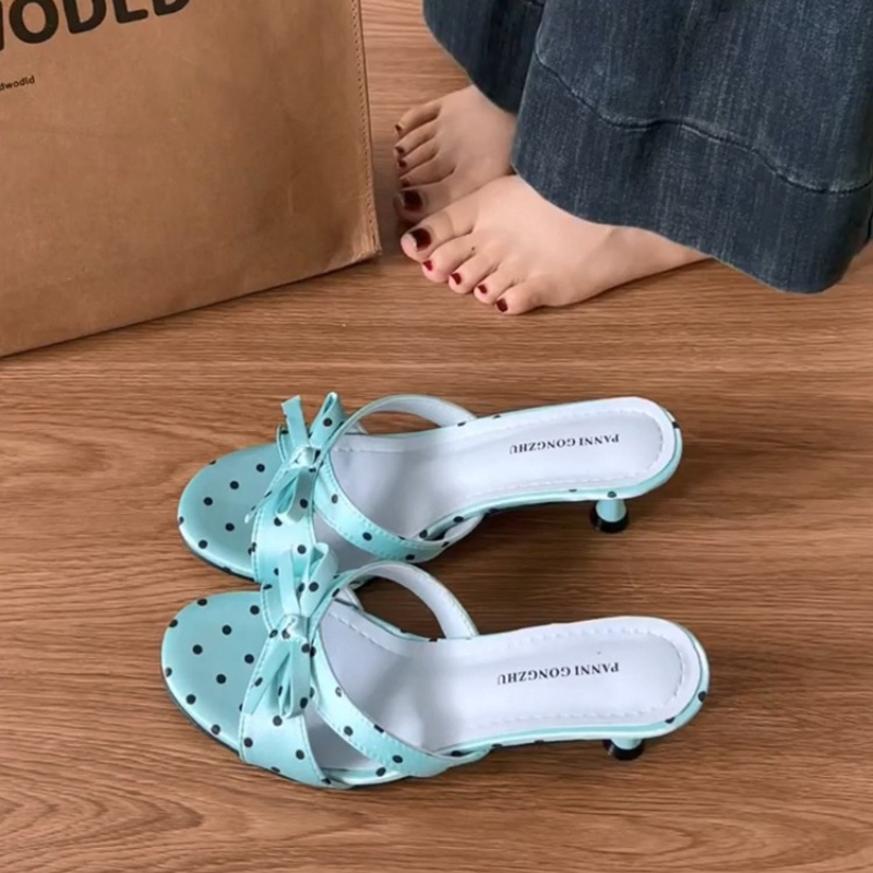 Street Fashion Clothing - Street Style Satijn Vlinderknoop Dames Slippers