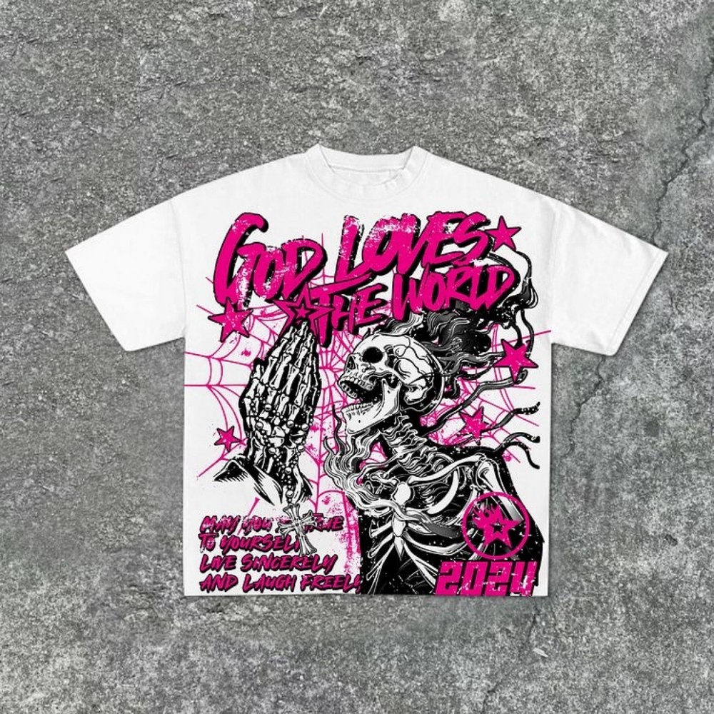 Street Fashion Graffiti - Modieuze nieuwe gepersonaliseerde schedel-graffitiprint voor heren,