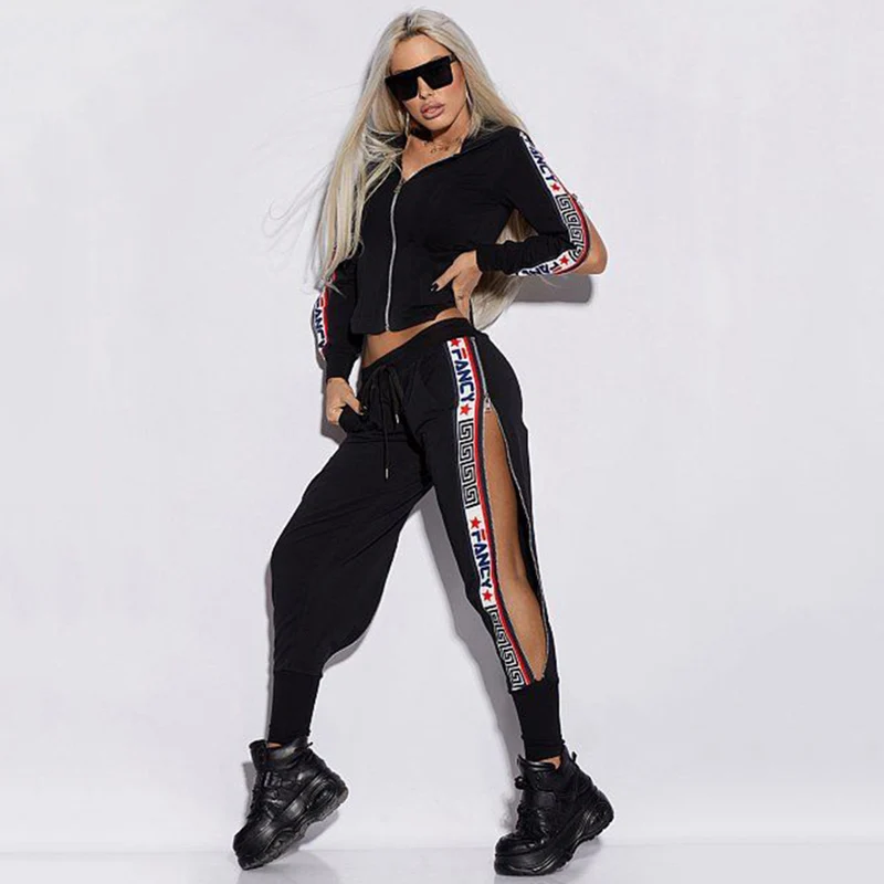 Street Fashion Jacket - Oshoplive Vrouwelijke High Street Sport Tweedelige