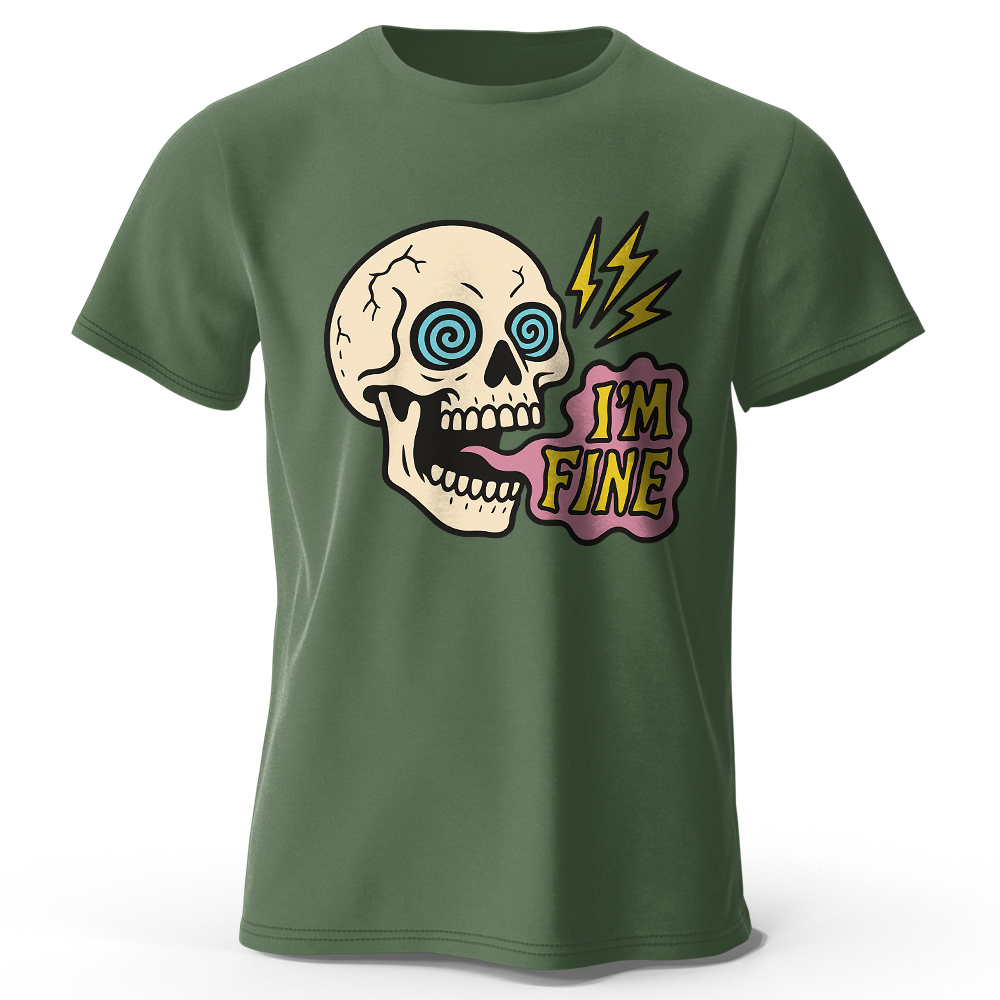 Street Fashion Asian - Aziatische maat Heren T-shirt met cartoon-skeletprint,