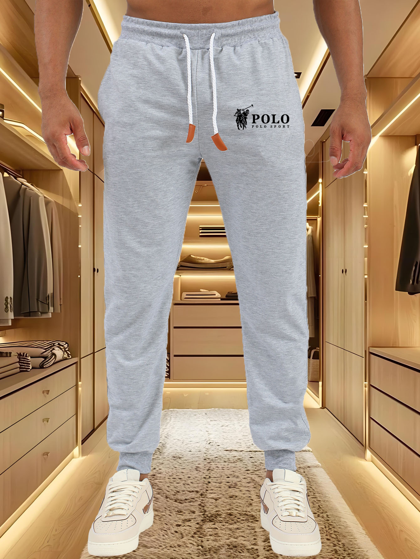 Street Fashion Logo - Heren Joggerbroek Klassiek POLO Paardrijder Logo