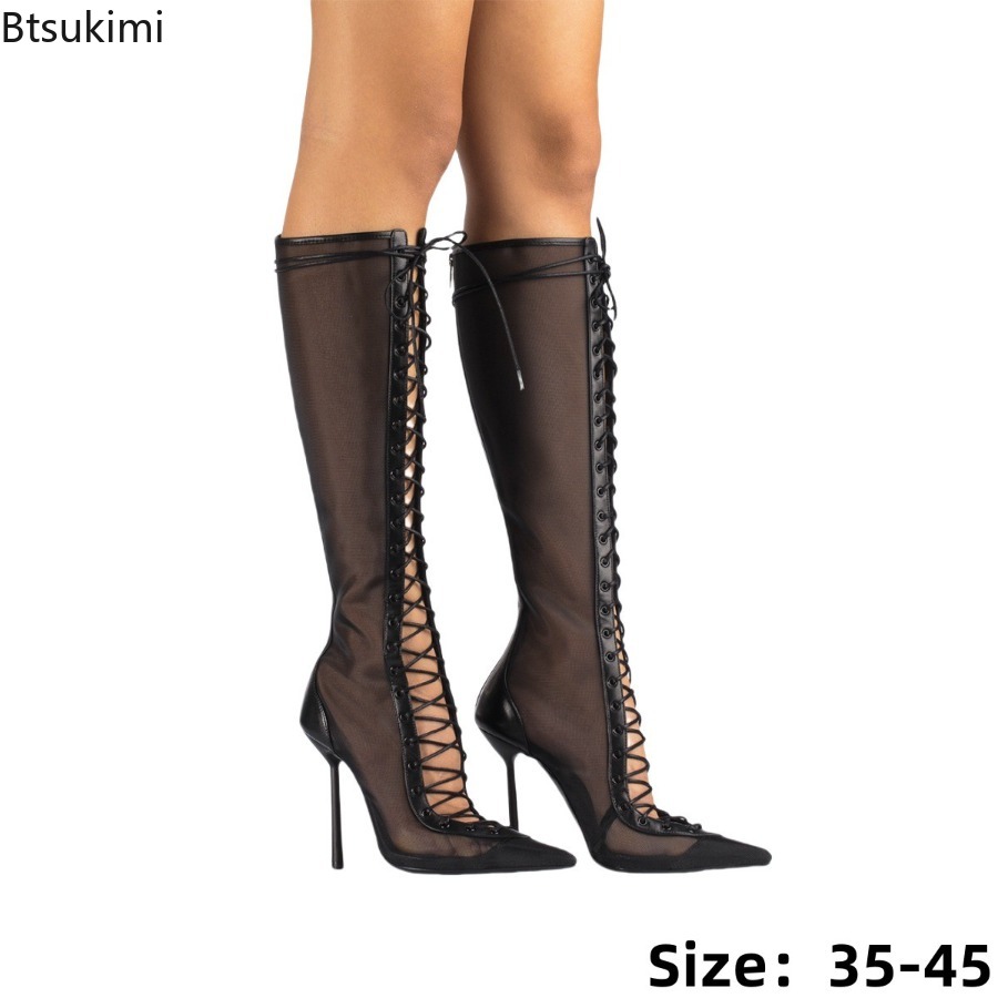 Street Fashion Luxury - Nieuwe sexy transparante mesh veterschoenen met