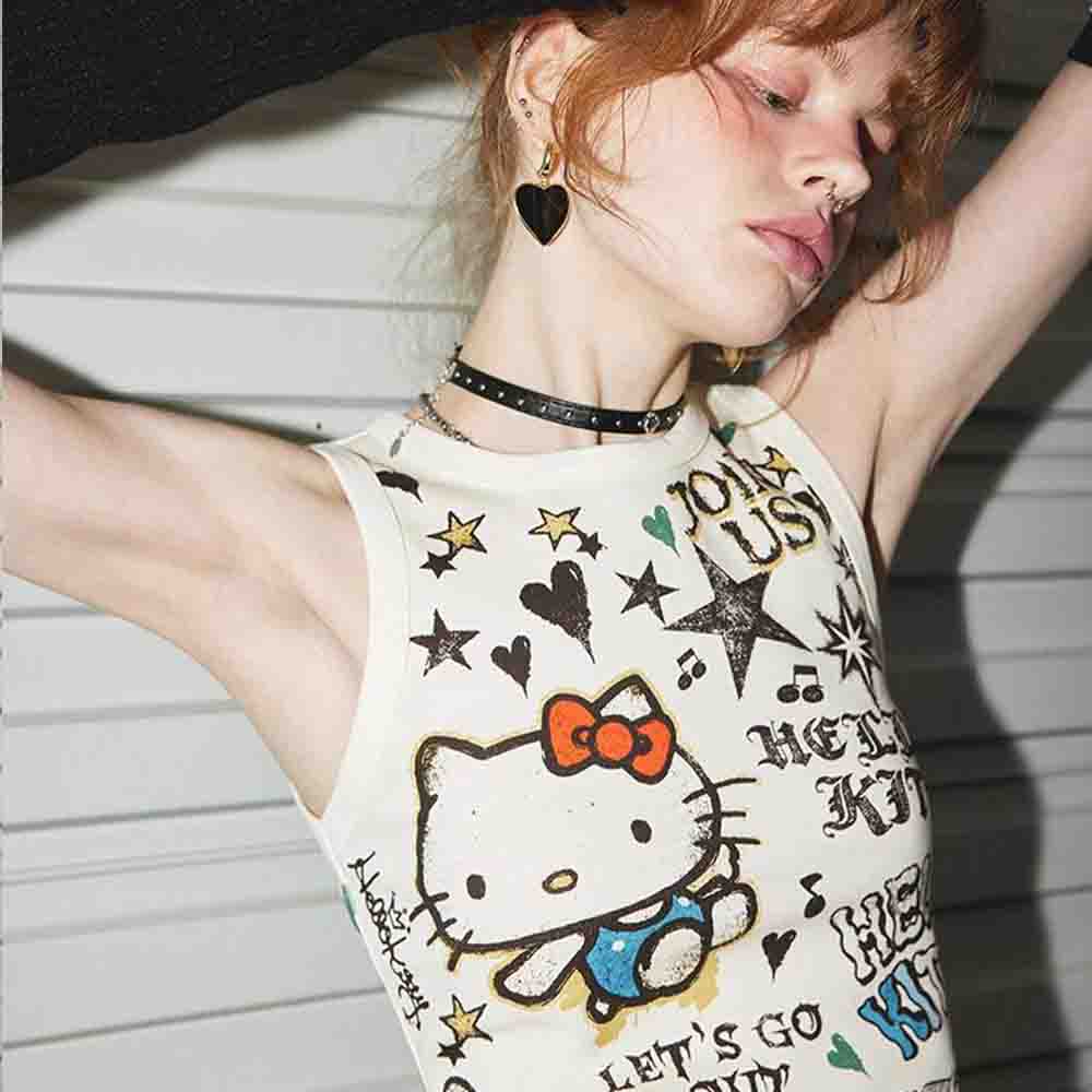 Girl Fashion Street - Sanrio Hello Kitty dames top met