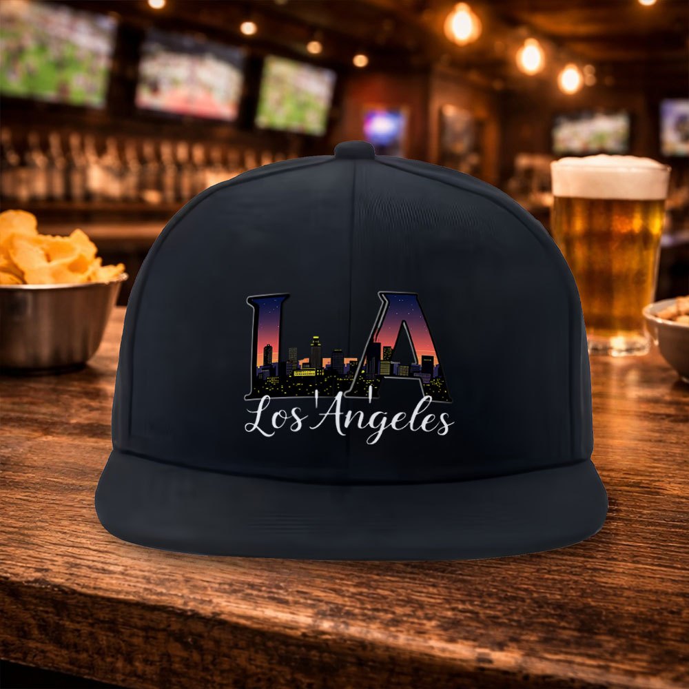 Street Fashion Los Angeles - 2026 Los Angeles Cityscape Flat Brim