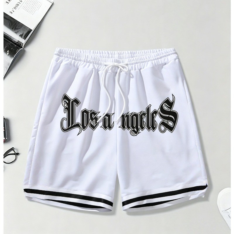 Street Fashion Los Angeles - Herenshorts met een 'Los Angeles'-print en