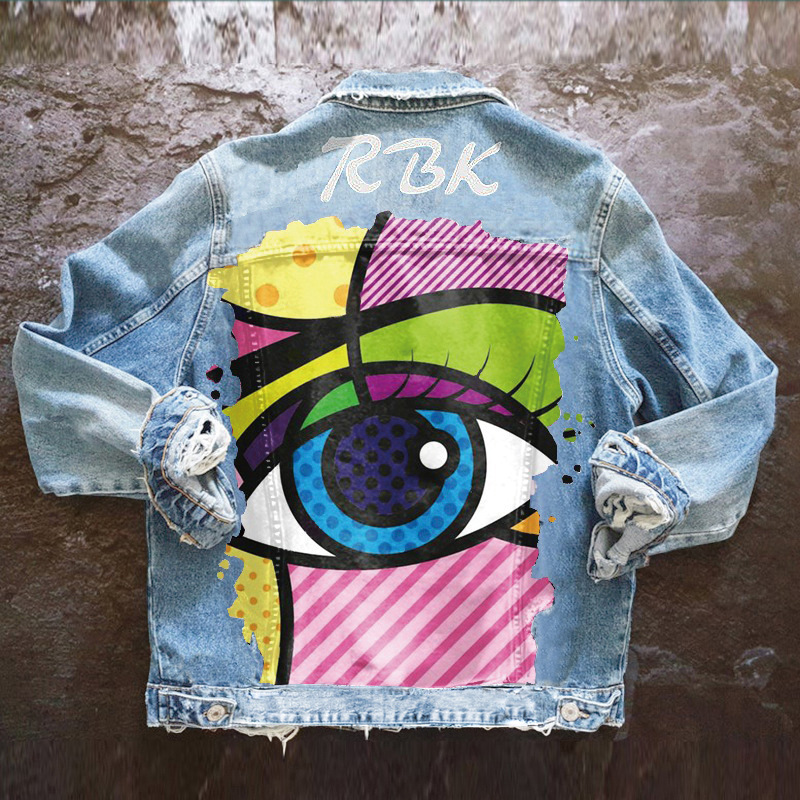 Dames Spijkerjack 2024 Lente E - Street Fashion Graffiti recensie en prijs