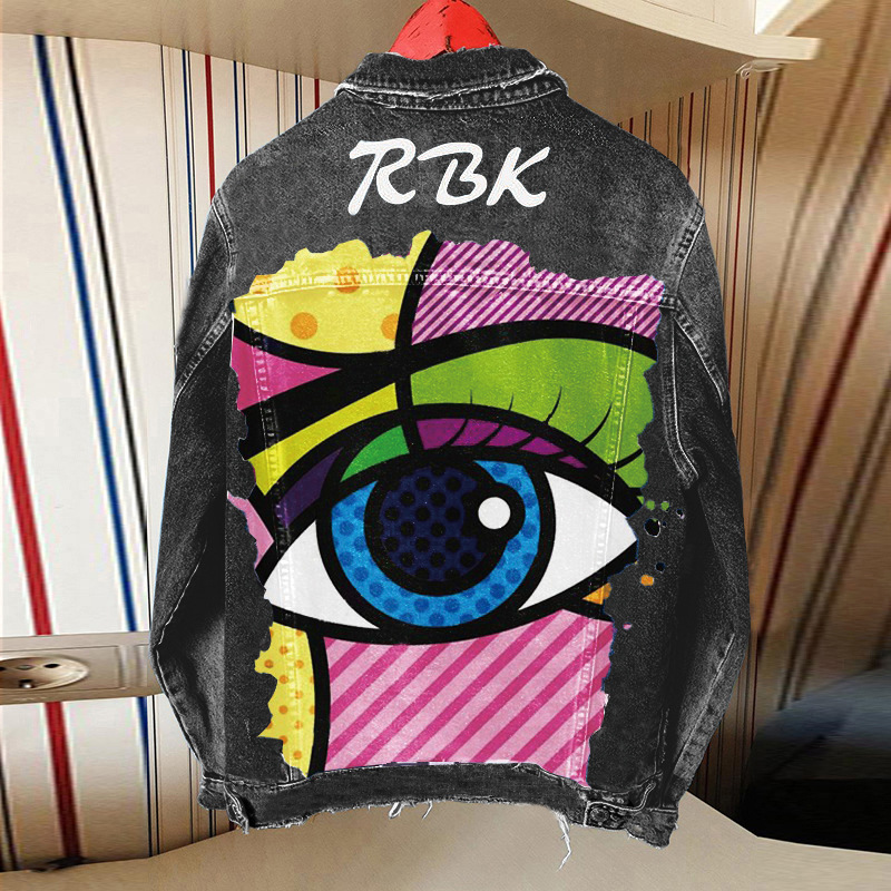 Dames Spijkerjack 2024 Lente E - Street Fashion Graffiti recensie en prijs