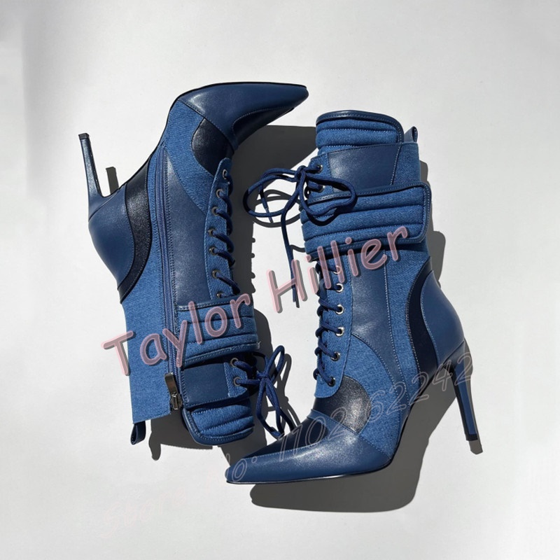 Dames Blauw Denim Sport Enkell - Street Fashion Luxury recensie en prijs