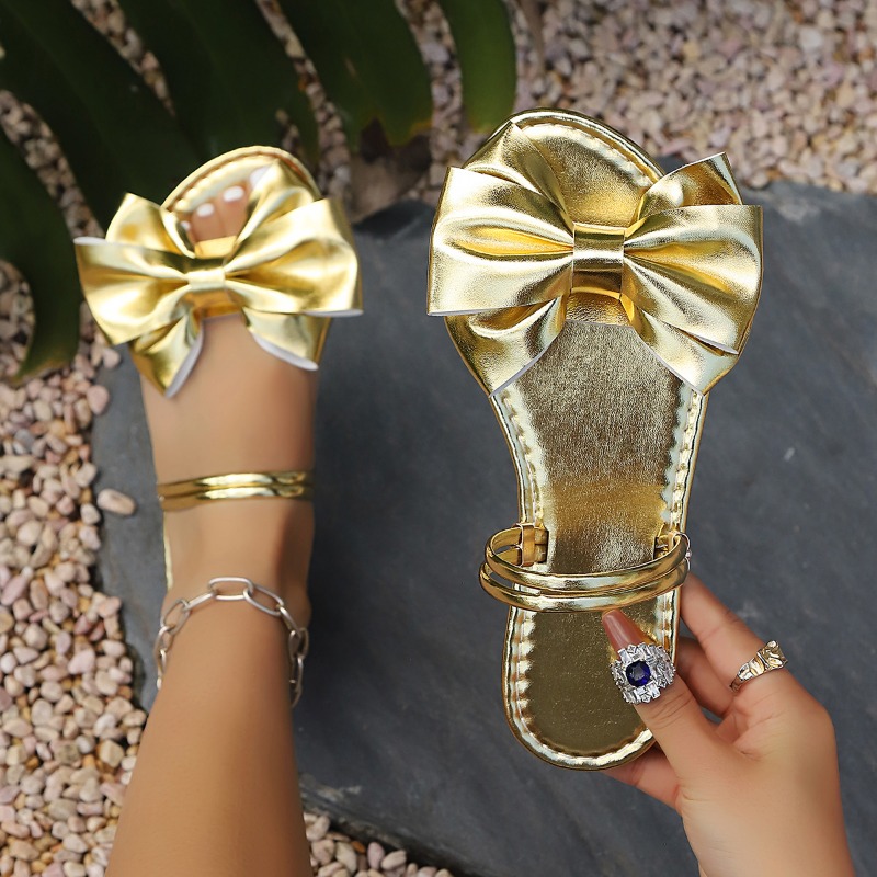 Gouden dames platte slippers n - Street Fashion Luxury recensie en prijs