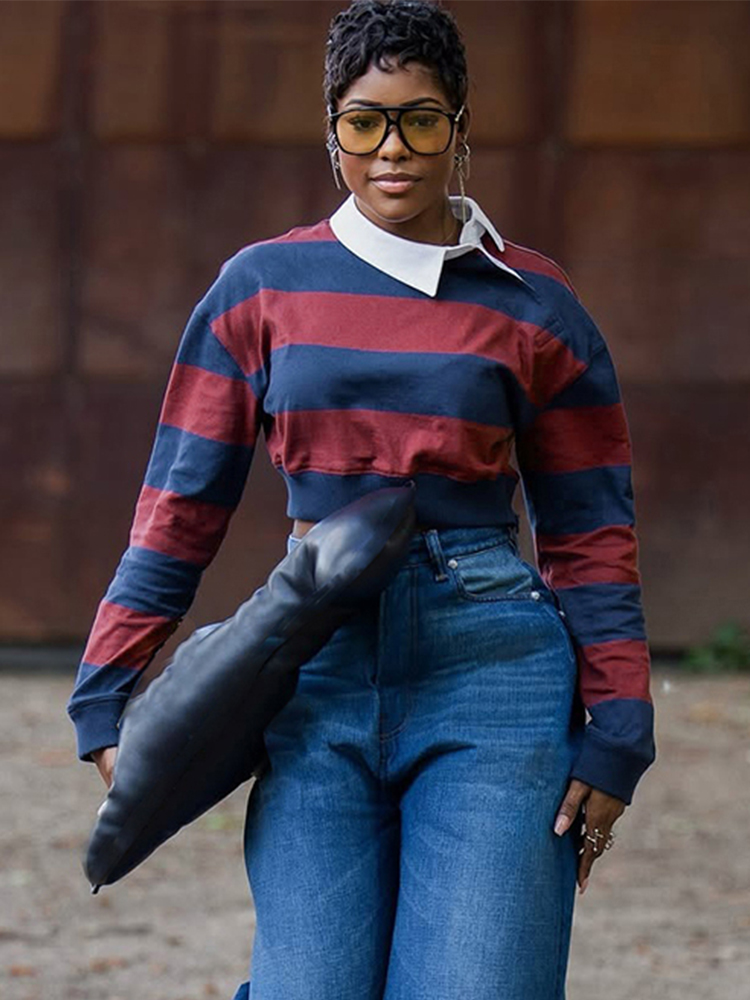 Kliou Strepen Patchwork T-shir - Street Fashion Us recensie en prijs
