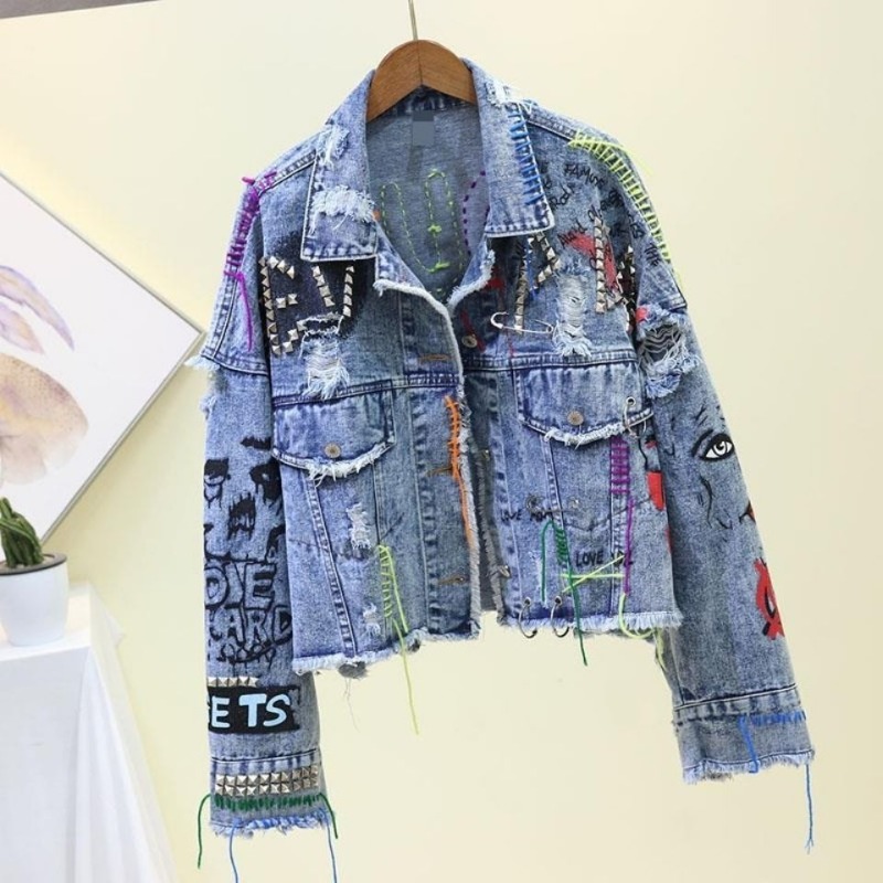Trendy Graffiti Casual Denim K - Street Fashion Graffiti recensie en prijs