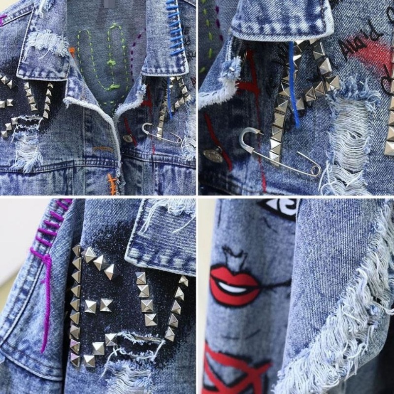 Trendy Graffiti Casual Denim K - Street Fashion Graffiti recensie en prijs