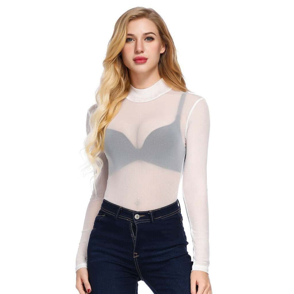 FREEAUCE NIEUWE Lange Mouw Een - Mesh Top Layering recensie en prijs